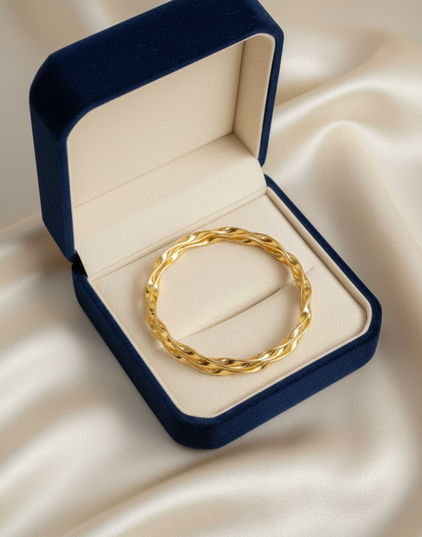 Twisted Gold Bangle