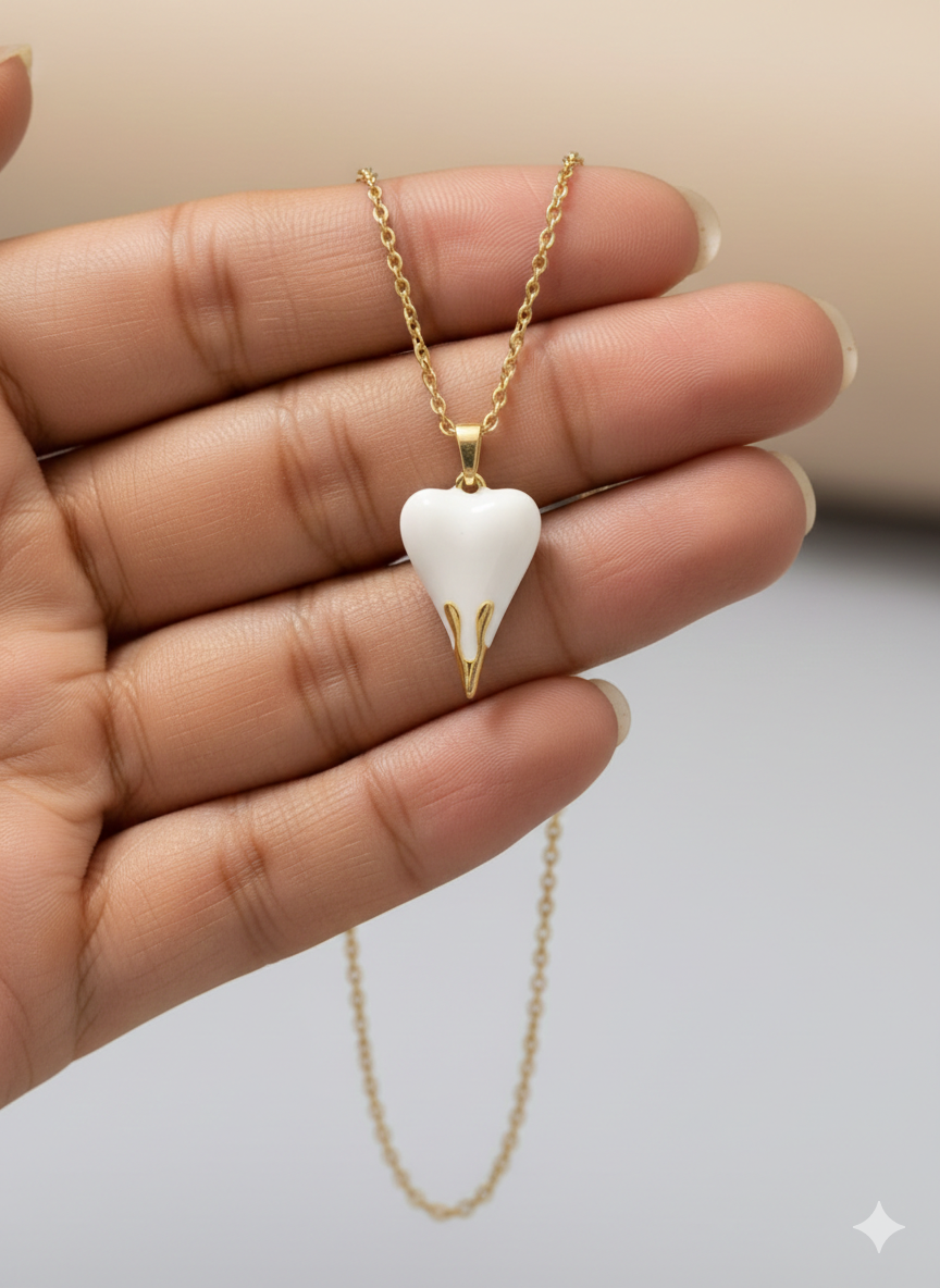 White Gold Heart Pendant Necklace for Women | Elegant Love Charm Necklace | Minimal Luxury Jewelry | Luxeira Jewels