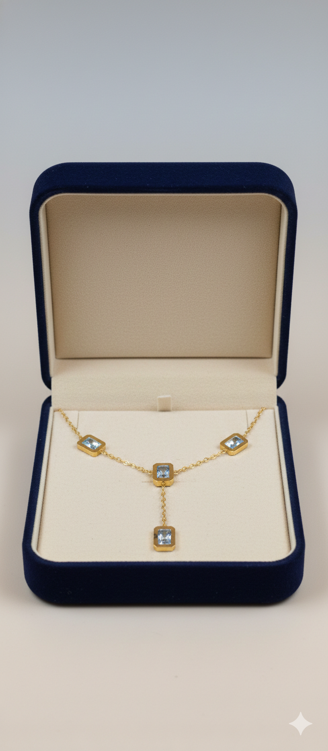 Anti Tranish Y-Necklace with Zircon Stones
