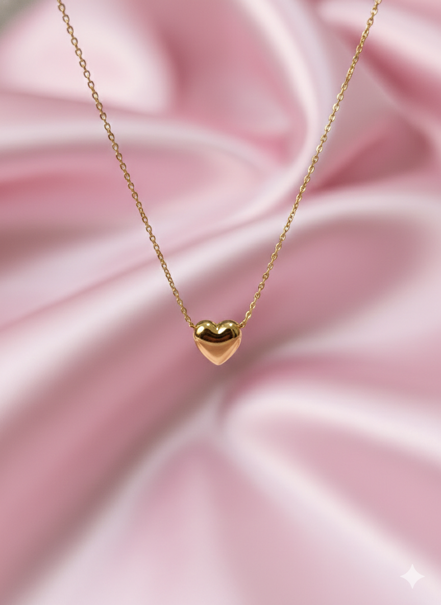 Golden Heart Pendant Necklace for Women