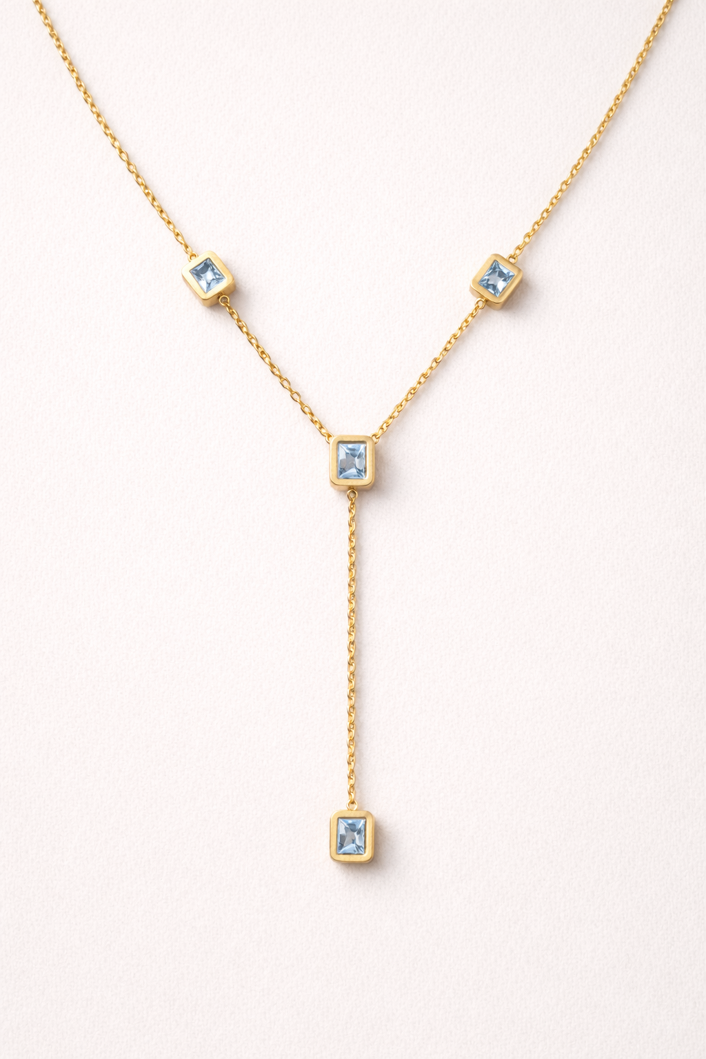 Anti Tranish Y-Necklace with Zircon Stones
