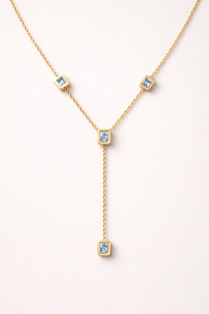 Anti Tranish Y-Necklace with Zircon Stones