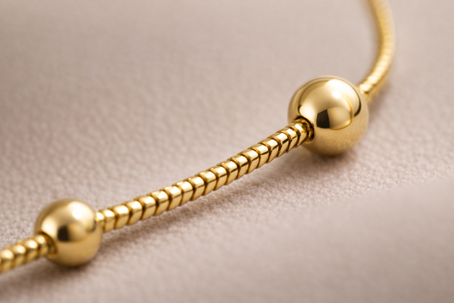 Luxeira Minimal Gold Bead Chain Necklace