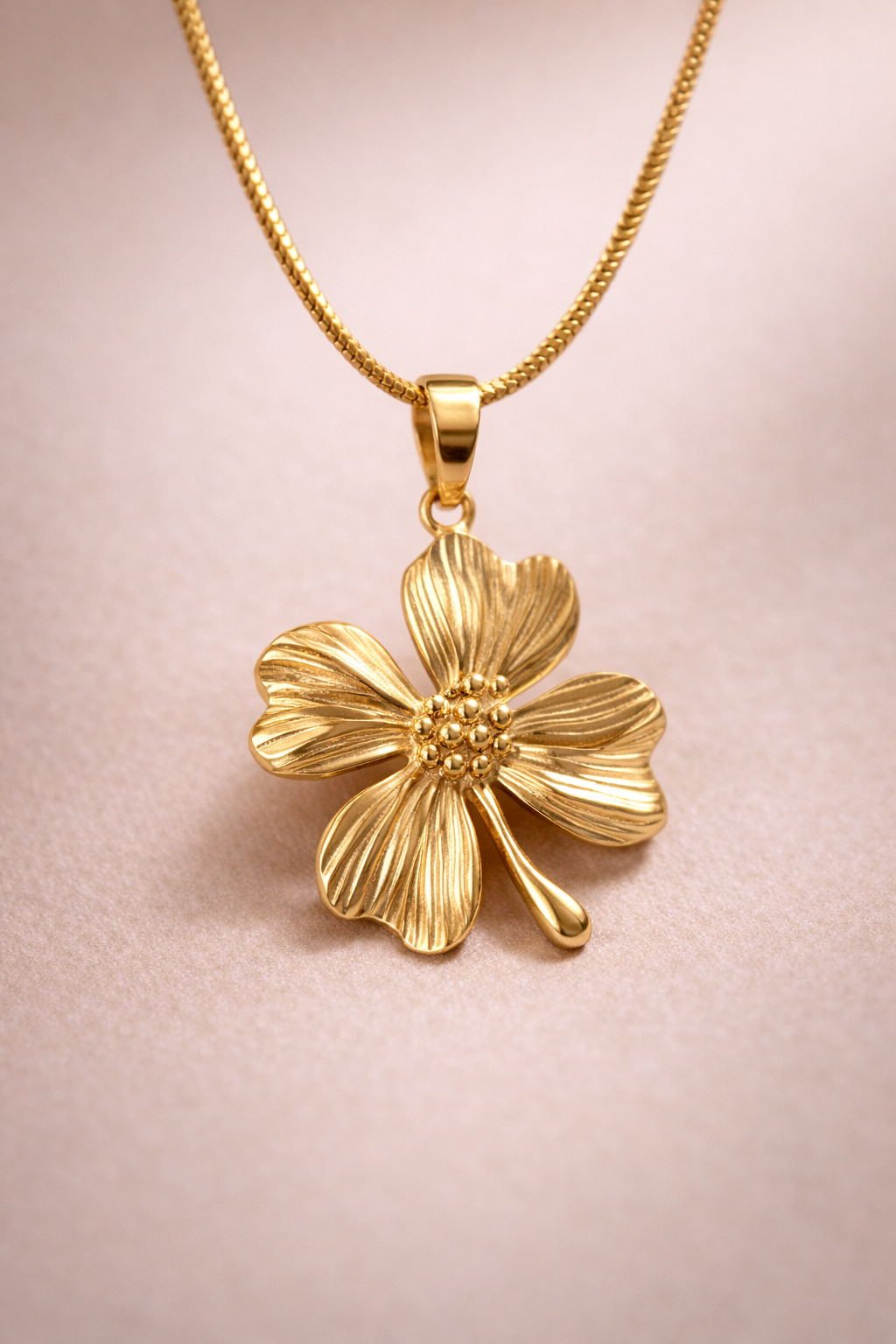 Floral Gold Pendant Necklace for Women