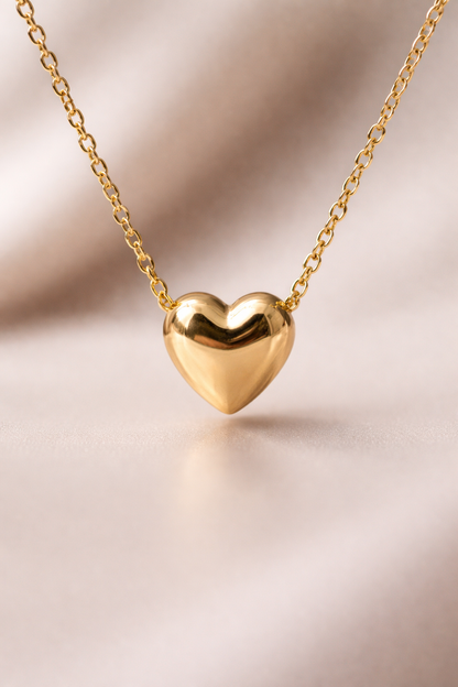 Golden Heart Pendant Necklace for Women