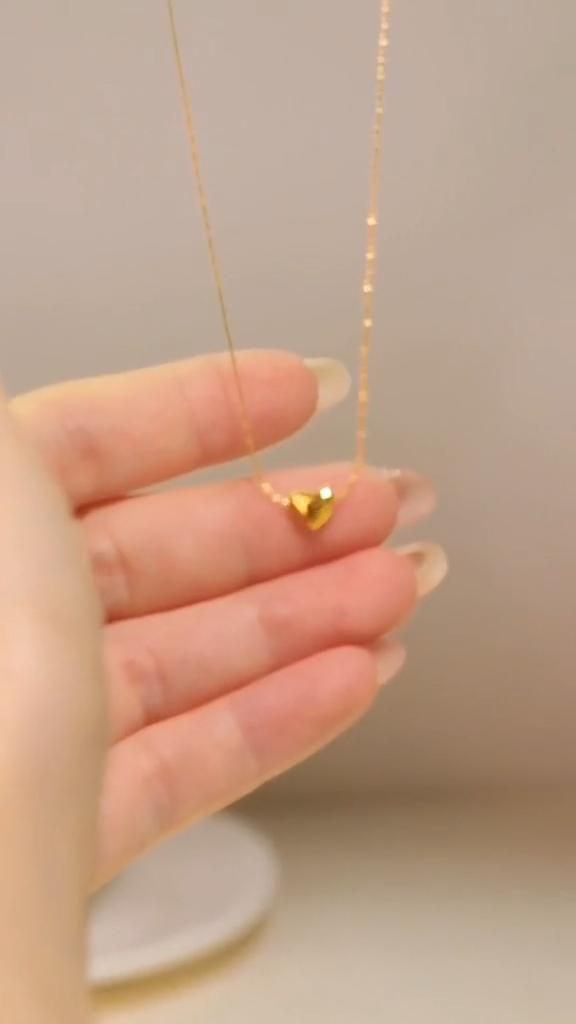Golden Heart Pendant Necklace for Women