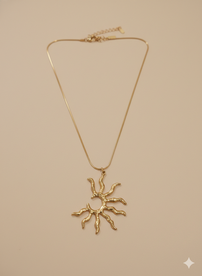 Modern Celestial Sun Gold Necklace for Women