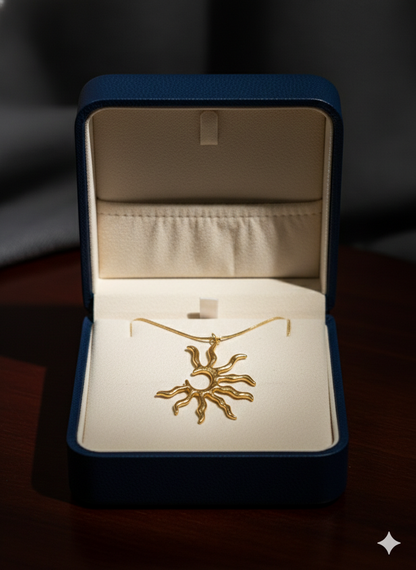 Modern Celestial Sun Gold Necklace for Women