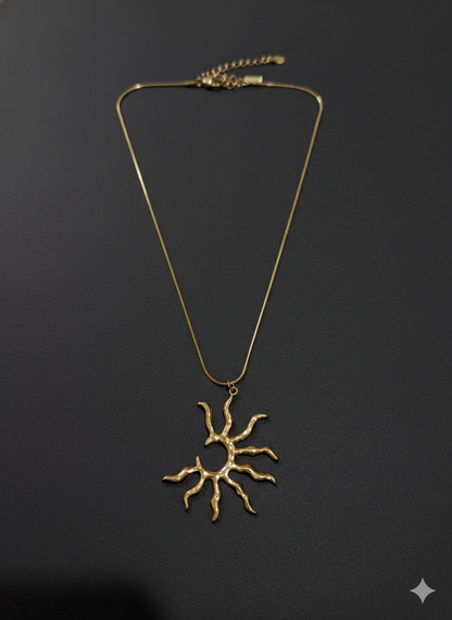 Modern Celestial Sun Gold Necklace for Women