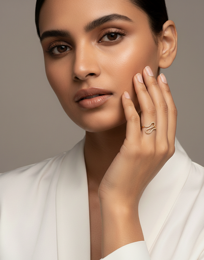 Luxury Crystal Wave Ring for Women