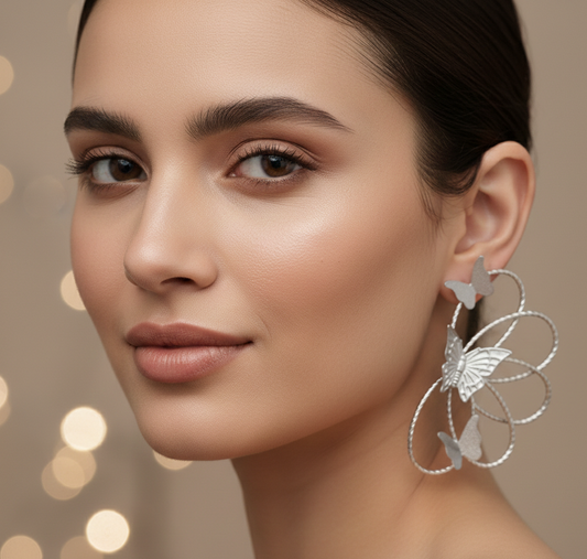 Silver-tone butterfly Earrings | Luxeira Jewelry