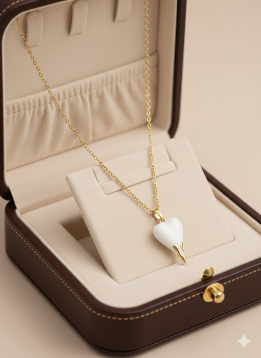 White Gold Heart Pendant Necklace for Women | Elegant Love Charm Necklace | Minimal Luxury Jewelry | Luxeira Jewels