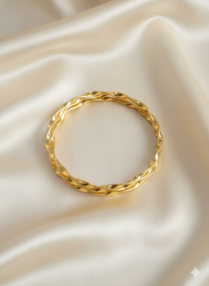 Twisted Gold Bangle