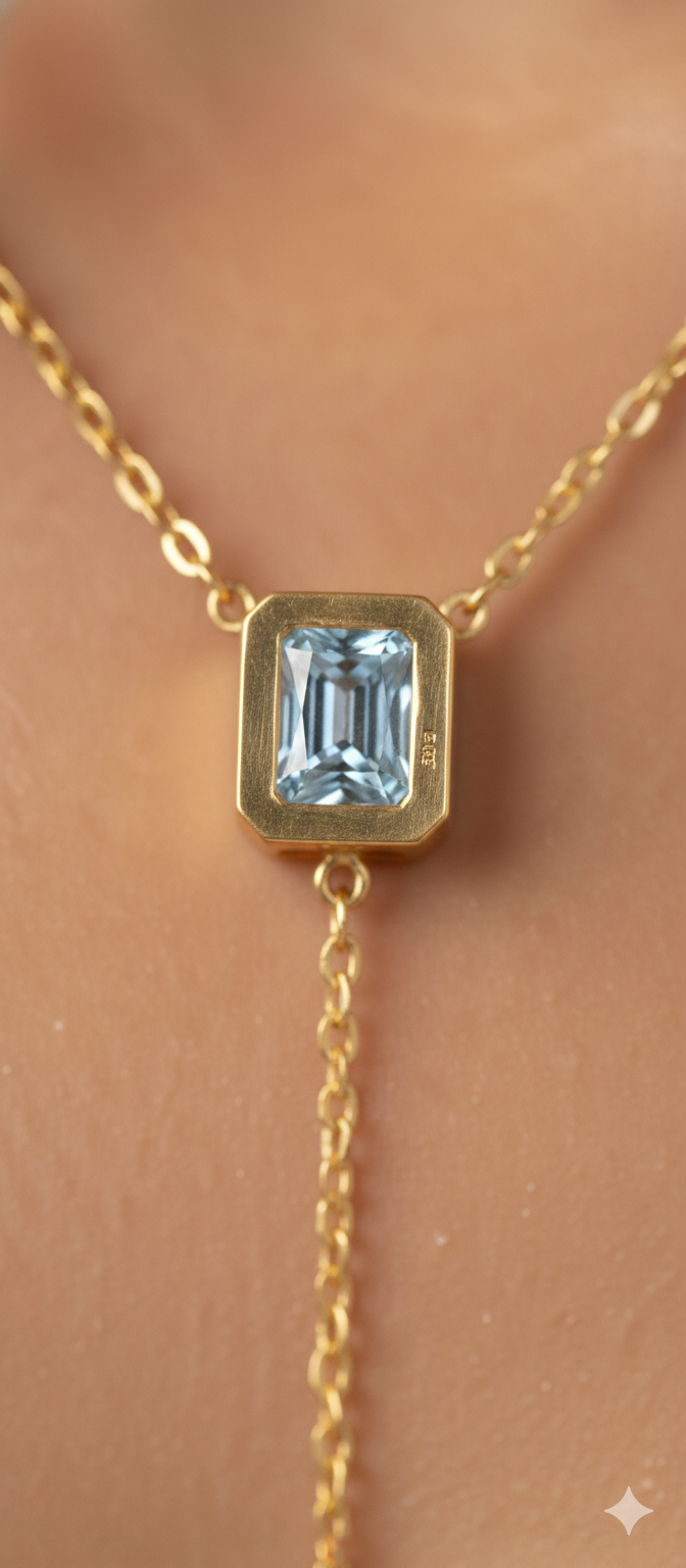 Anti Tranish Y-Necklace with Zircon Stones