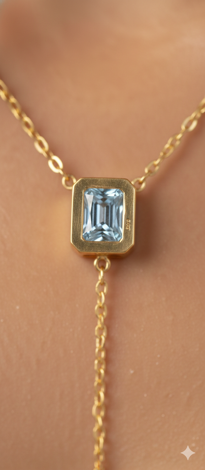 Anti Tranish Y-Necklace with Zircon Stones