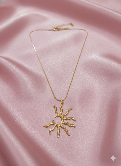 Modern Celestial Sun Gold Necklace for Women