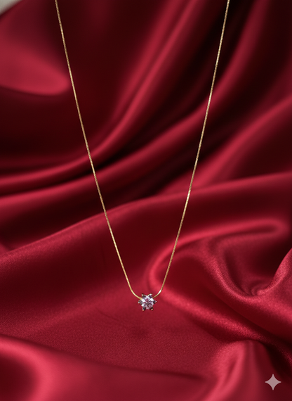 Luxeira Solitaire Diamond Gold Pendant Necklace