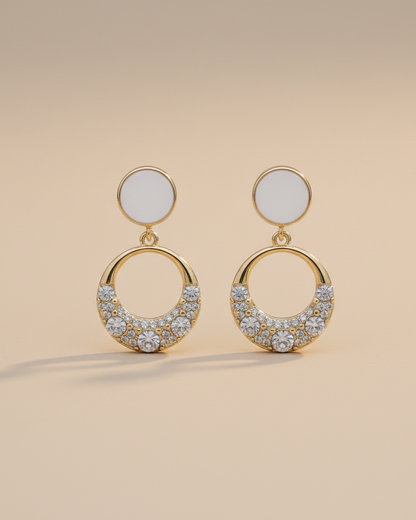 Crystal Circle Drop Earrings