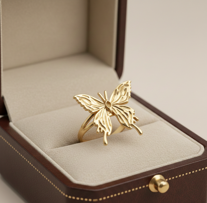 Golden Butterfly Designed Ring
