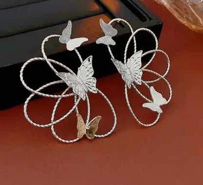 Silver-tone butterfly Earrings | Luxeira Jewelry