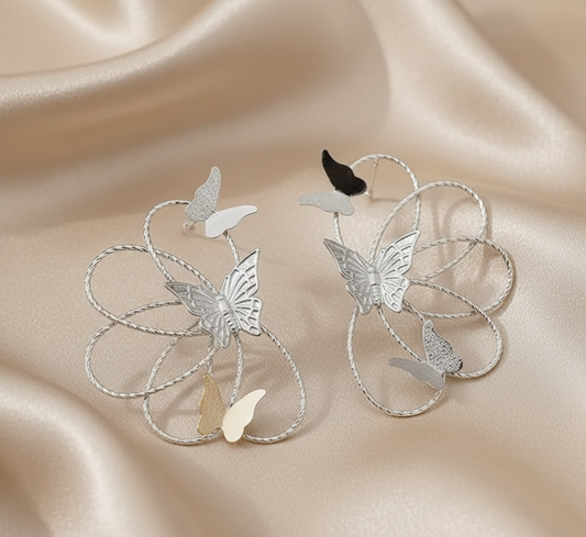 Silver-tone butterfly Earrings | Luxeira Jewelry