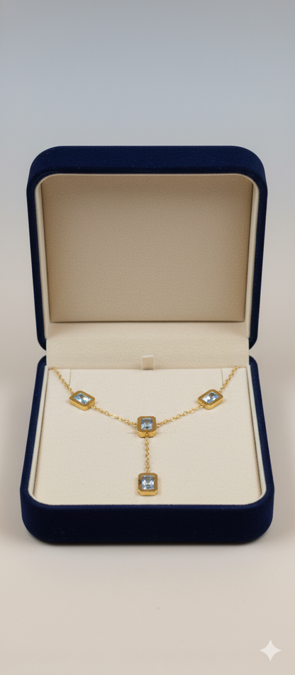 Anti Tranish Y-Necklace with Zircon Stones