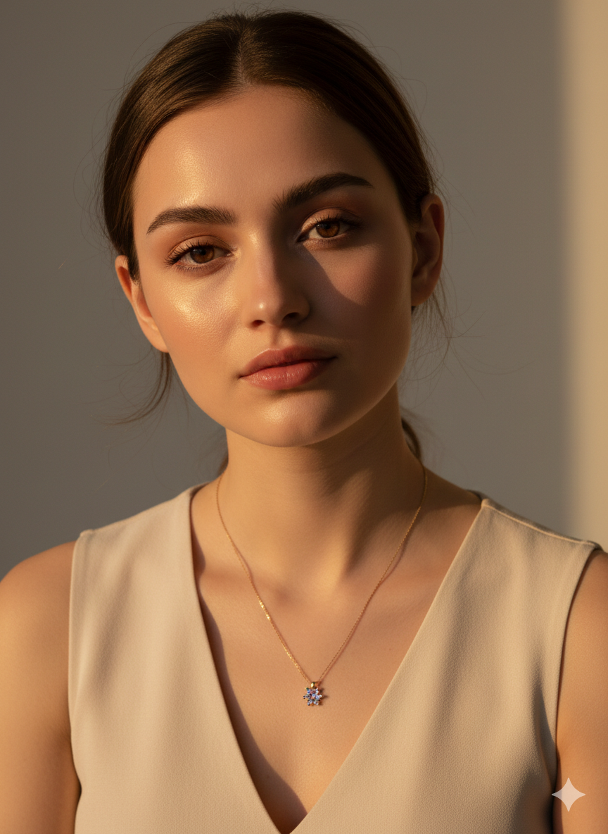 Luxeira Solitaire Diamond Gold Pendant Necklace