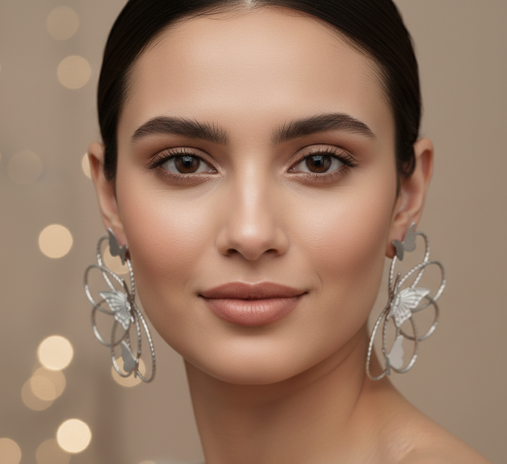 Silver-tone butterfly Earrings | Luxeira Jewelry